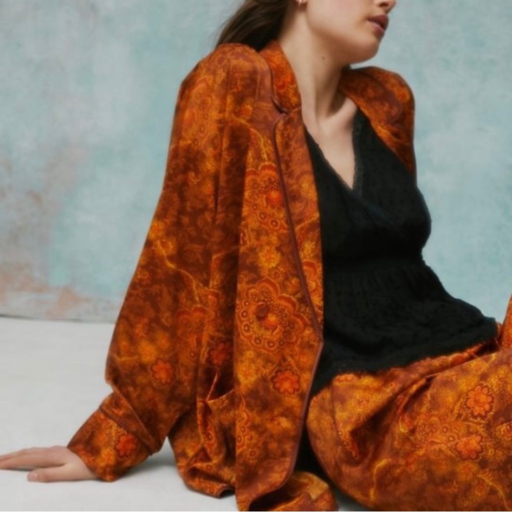 Urban Outfitters x Laura Ashley Satin PJ Pants Loungewear Pajama Sleepwear XS